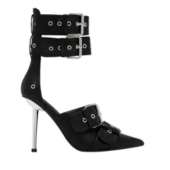 Black Buckle Point Toe