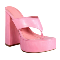 Pink in between toe heels