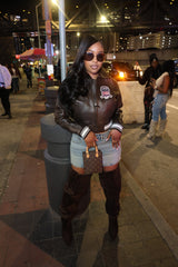 Chocolate Thigh High heel boot