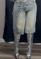 Bermuda denim shorts