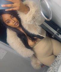 Tan Crop Fur Jacket (removable fur)