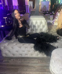 OSTRICH FEATHER WEDGE HEELS