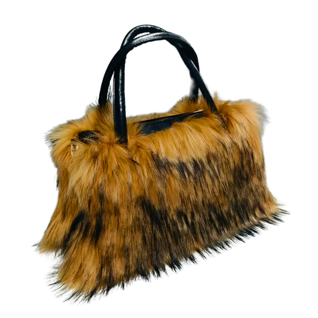 Brown Fly Furry Purse