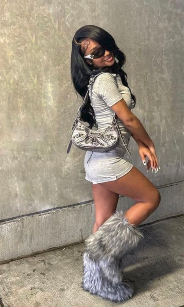 Grey Fly Furry Boots Wyn Luxe