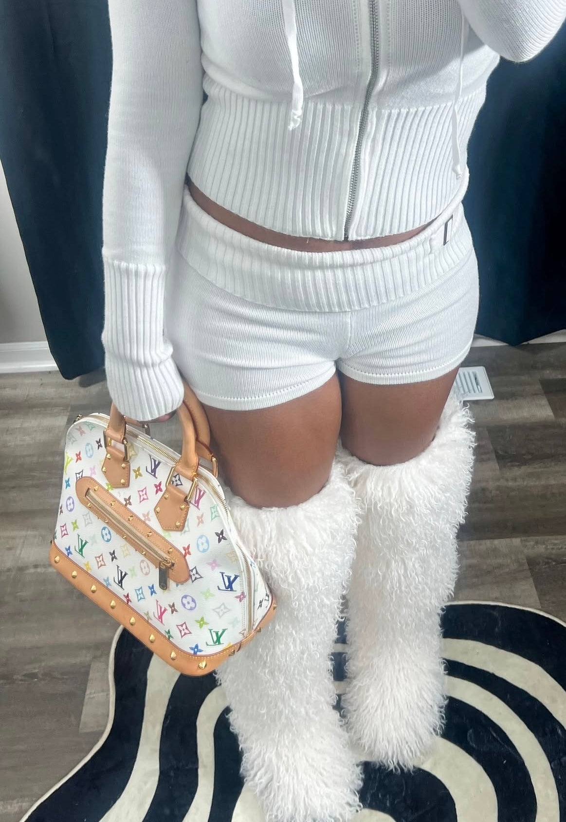 White Knitted Two-Piece Set