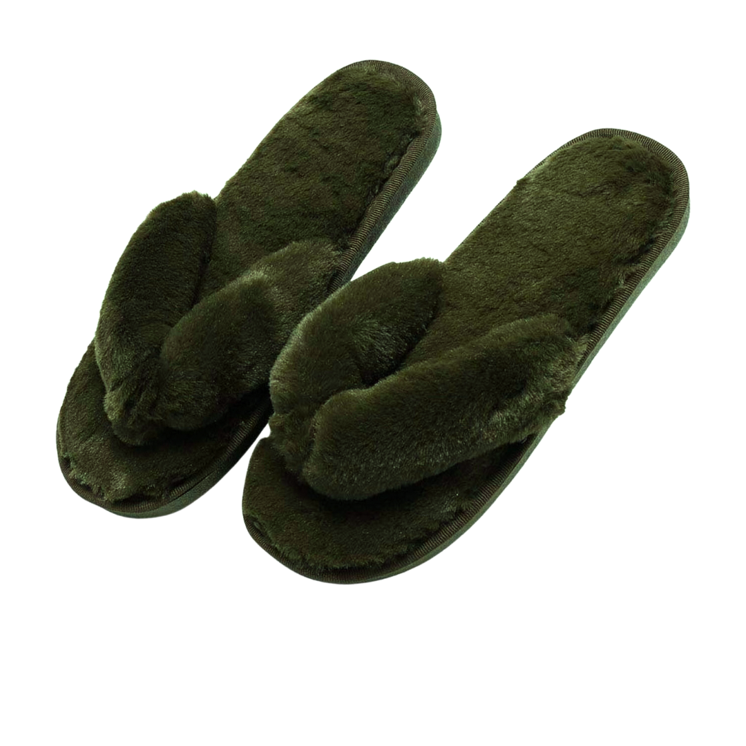 Olive Cozy Slippers
