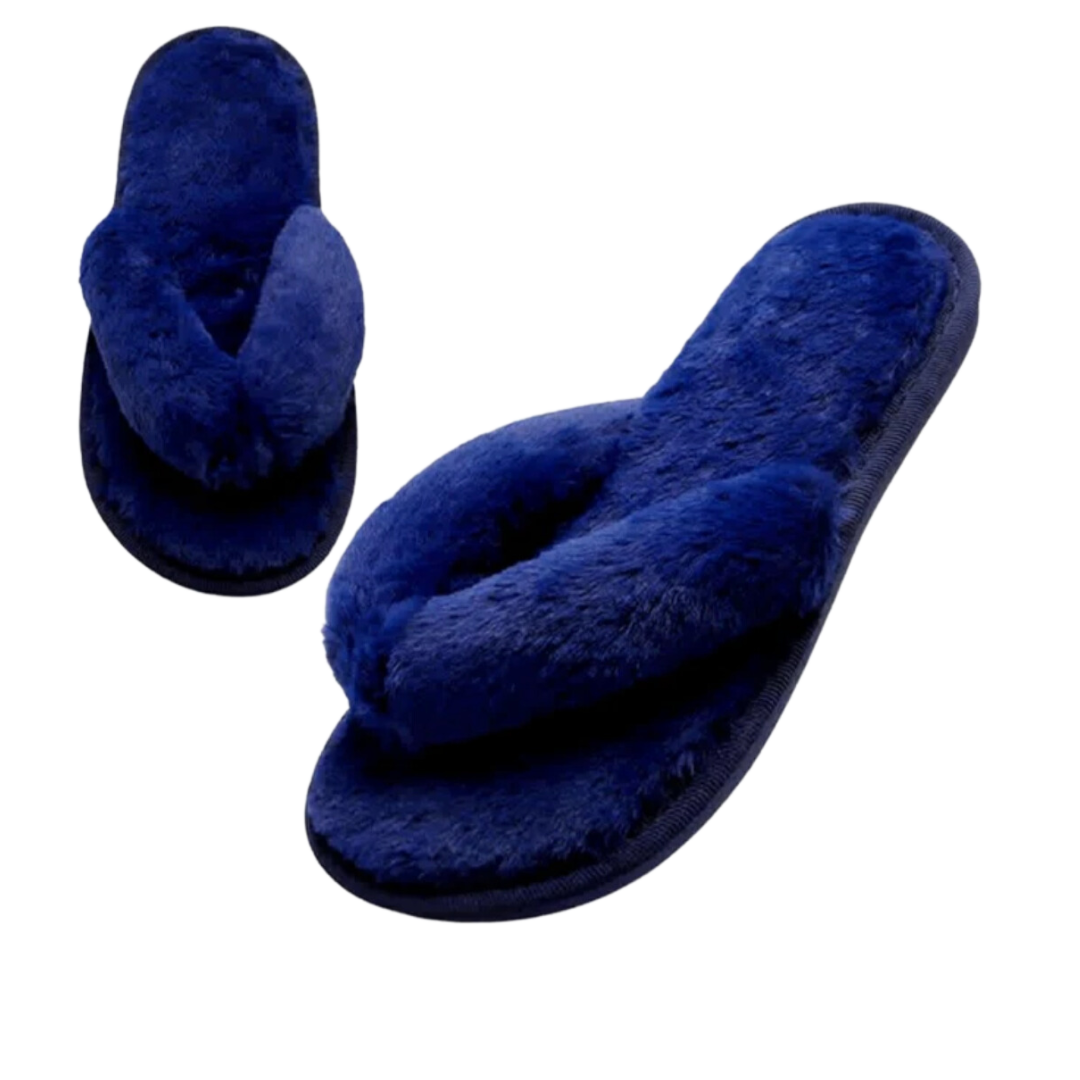 Navy Blue Cozy Slippers