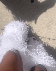 OSTRICH FEATHER WEDGE HEELS