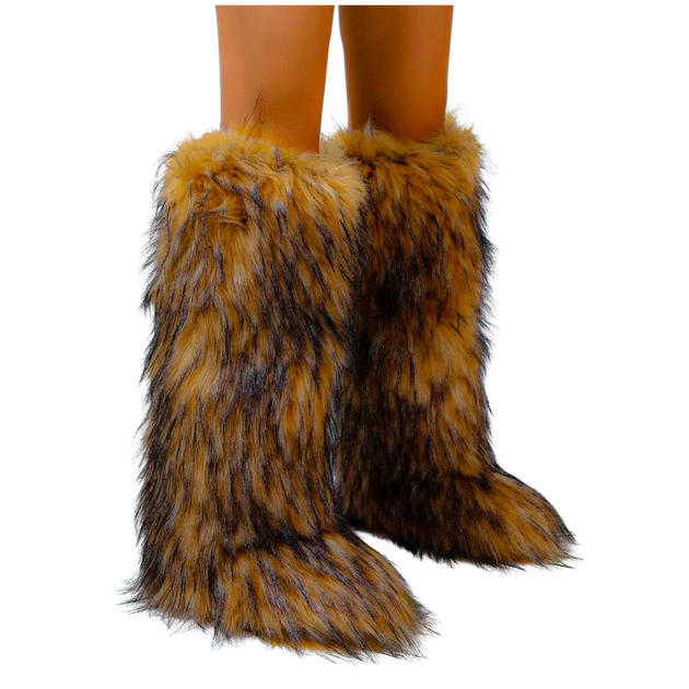 Baddie KneeHigh Fur Boots Wyn Luxe