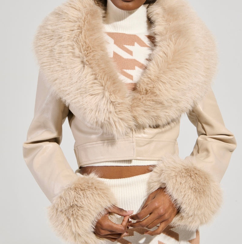Crop Jacket (removable fur)