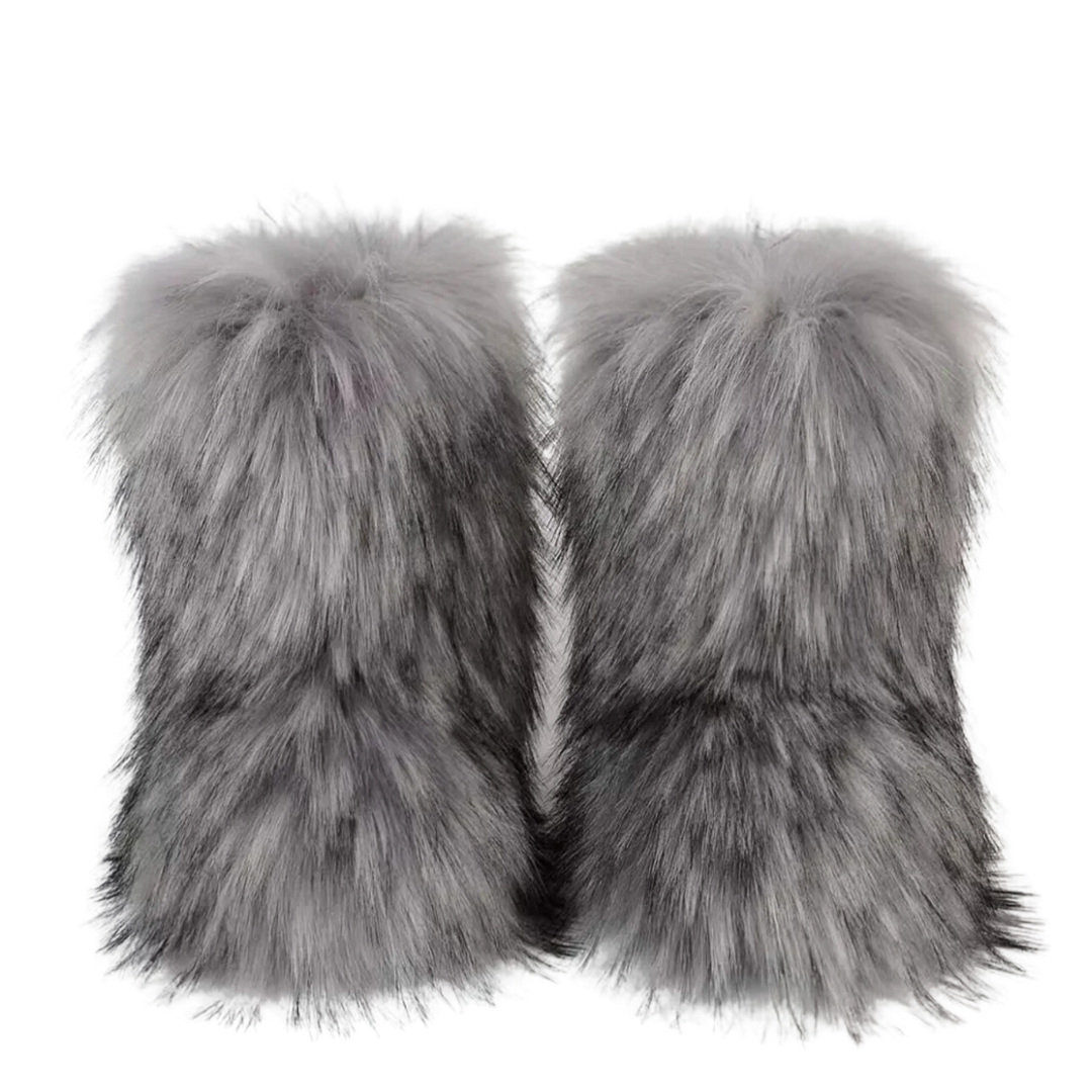 Grey Fly Furry Boots