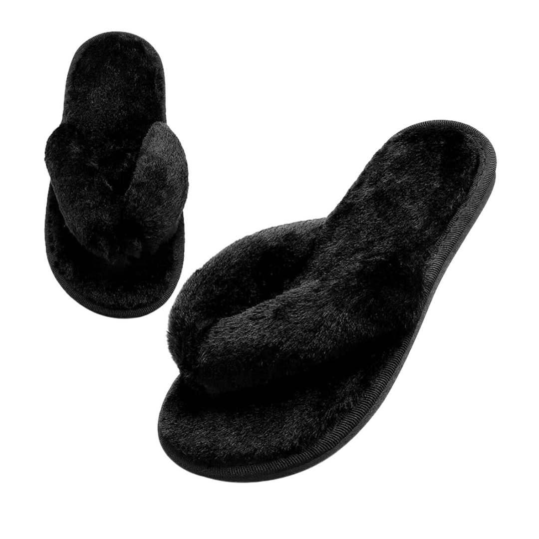 Black Cozy Slippers