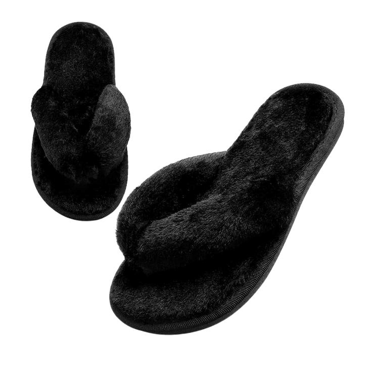 Black Cozy Slippers